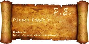 Pitsch Edgár névjegykártya